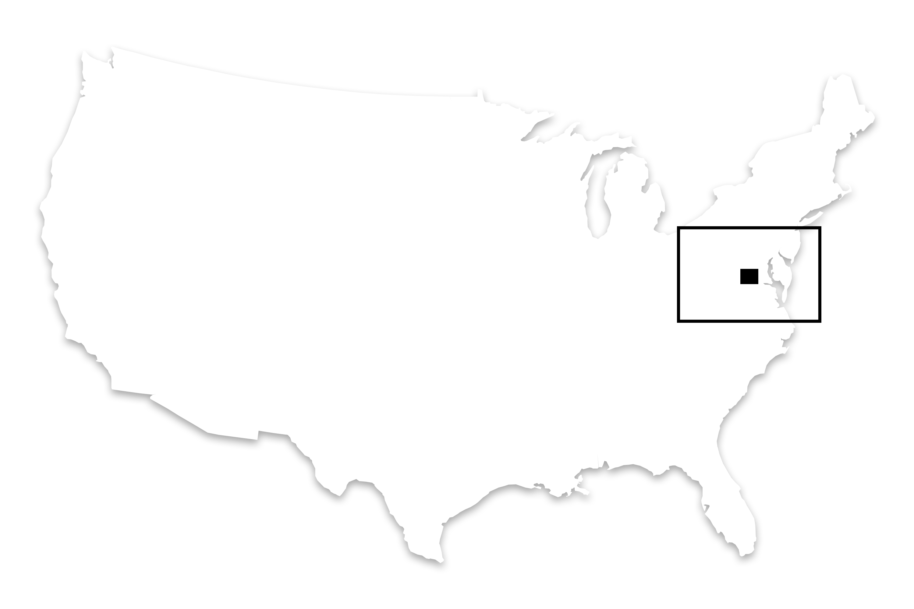 United States locator map showing Washington, D.C.